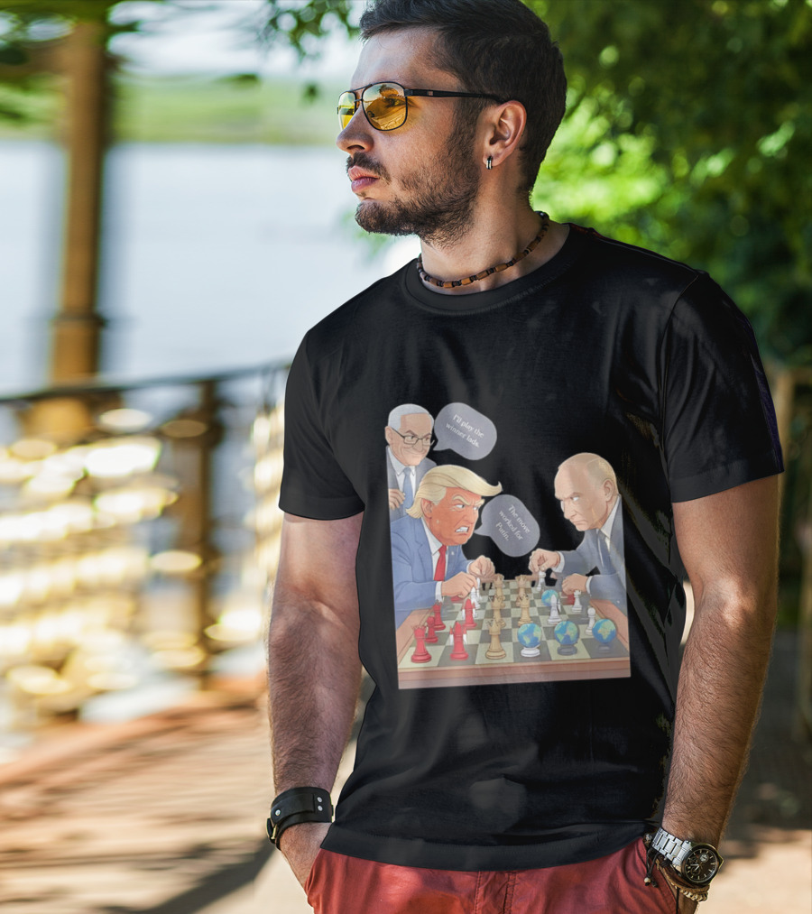 Political Chess Game Trump Putin World Leaders Cartoon T-Shirt