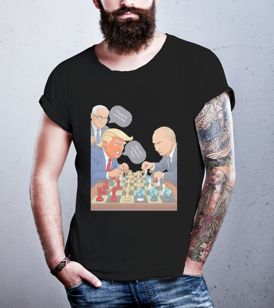 Political Chess Game Trump Putin World Leaders Cartoon T-Shirt