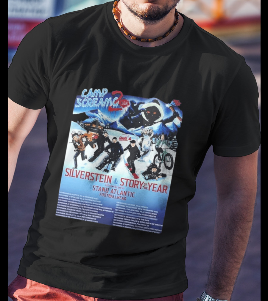Camp Screamo 2 Tour 2026 Silverstein Story Of The Year Stand Atlantic Footballhead Dates T-Shirt
