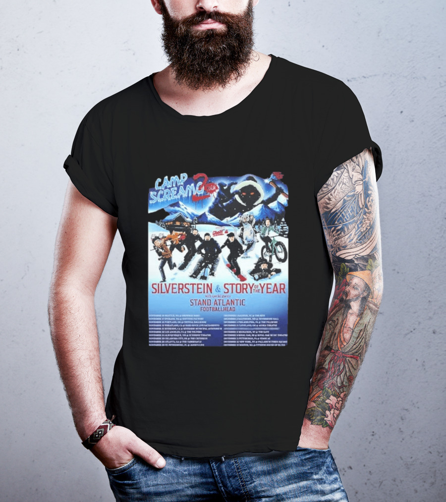 Camp Screamo 2 Tour 2026 Silverstein Story Of The Year Stand Atlantic Footballhead Dates T-Shirt