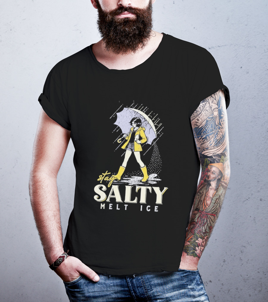 Stay Salty Melt Ice Retro Umbrella Girl Fashion T-Shirt
