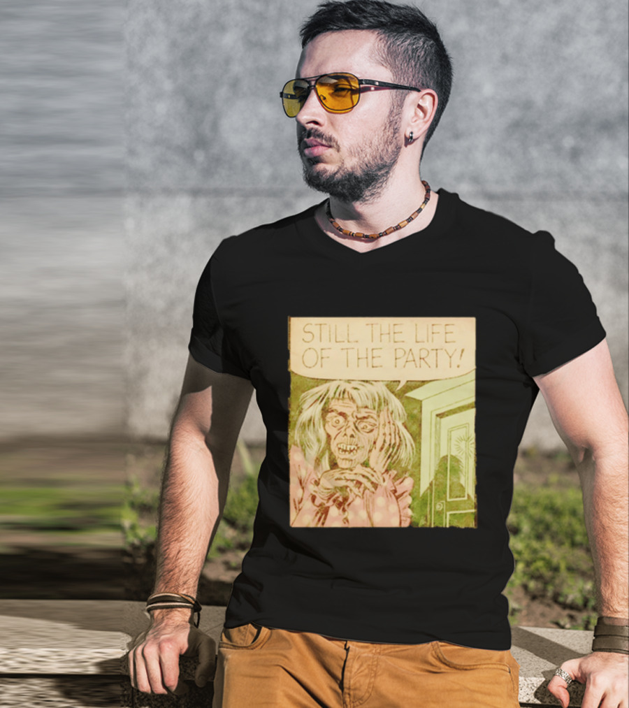 Still The Life Of The Party Horror Comic Vintage Zombie Scene T-Shirt