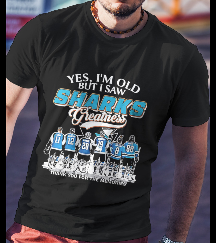Yes I'm Old But I Saw Sharks Greatness Thank You For The Memories T-Shirt