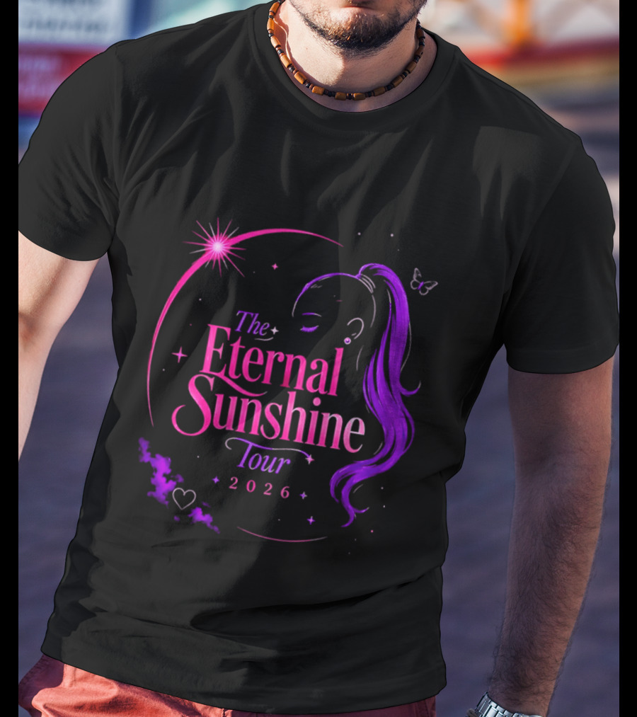 The Eternal Sunshine Tour 2026 Ariana Grande Purple Neon T-Shirt