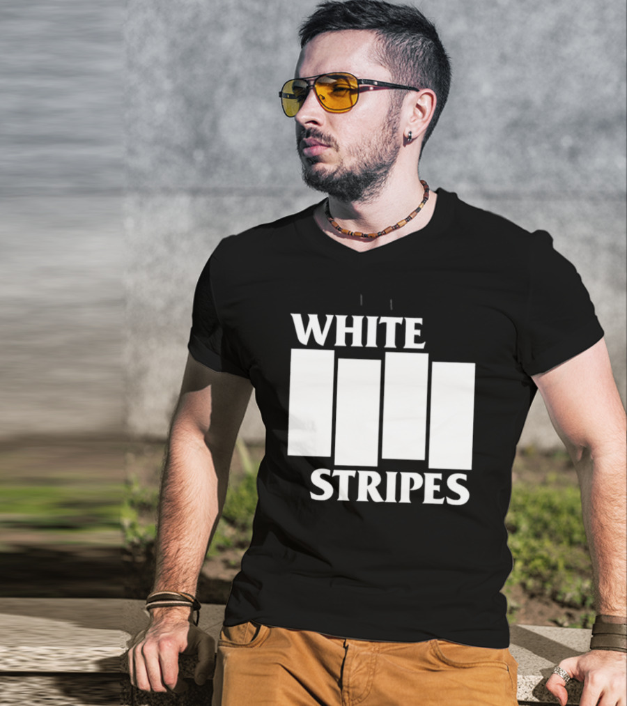 The White Stripes Band Name With Iconic Bar T-Shirt