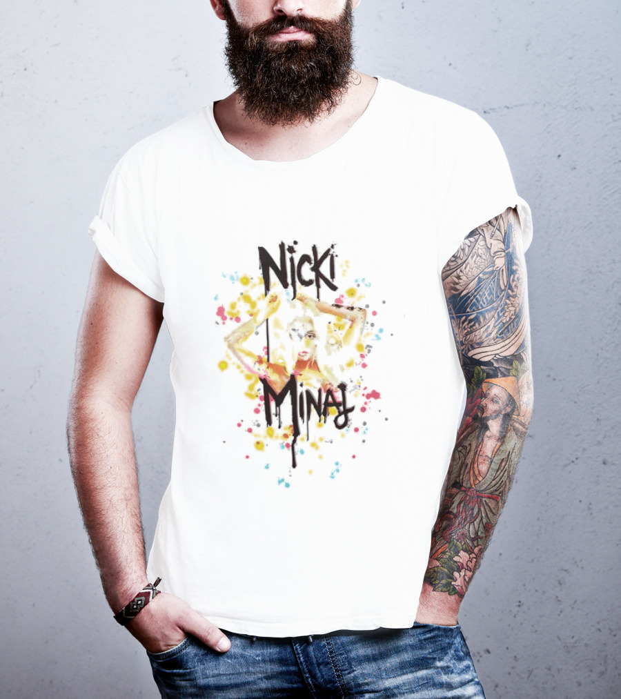 Nicki Minaj Vibrant Paint Splatter T-Shirt