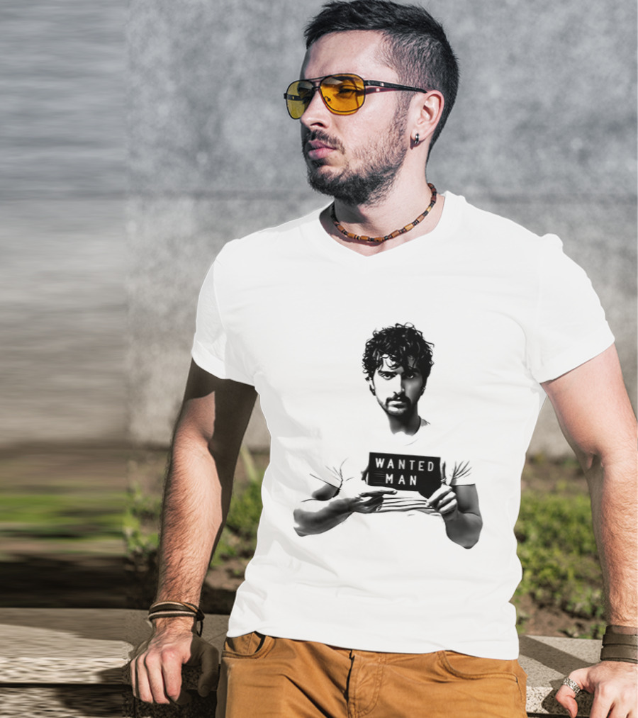 Boone Wanted Man Tour Shot 2026 Bold Typography Black And White T-Shirt