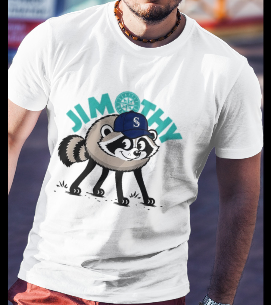 Jimothy Raccoon Mariners Baseball Cap T-Shirt