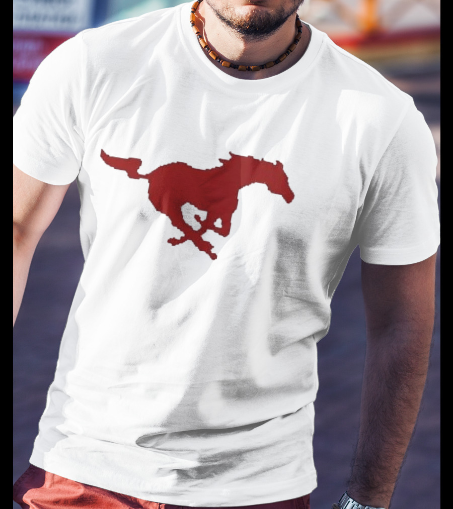 Mustang Red Galloping Horse T-Shirt