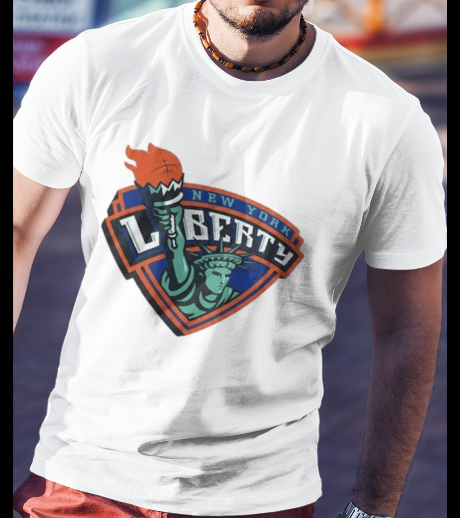 New York Liberty Leonie Fiebich Barclays Center Basketball Team T-Shirt