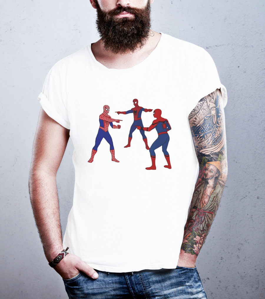 Spiderman Pointing Meme Marvel Superhero Comic Book Iconic Scene 2026 T-Shirt