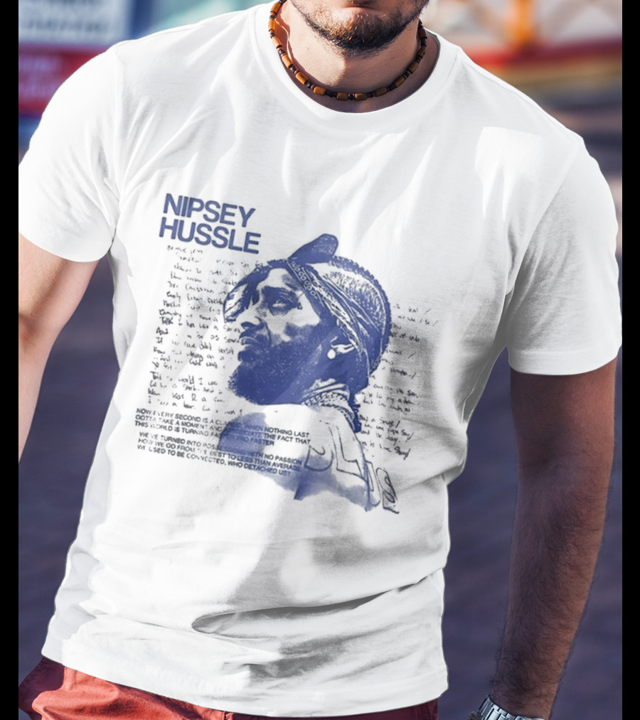 Nipsey Hussle Prolific Edition Blue Typography Profile T-Shirt