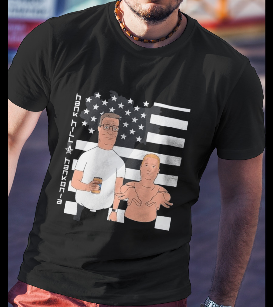 Hank Hill Hankonia American Flag Stars Stripes Characters T-Shirt