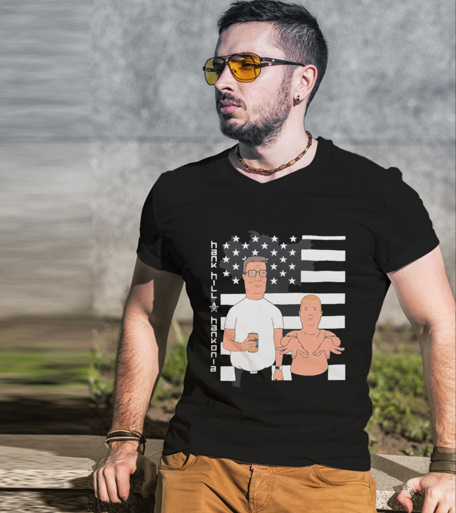 Hank Hill Hankonia American Flag Stars Stripes Characters T-Shirt