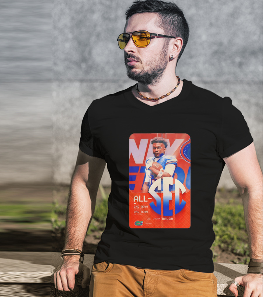 Jadan Baugh No 13 All SEC 2nd Team Running Back Florida Gators 3rd Team All Purpose T-Shirt