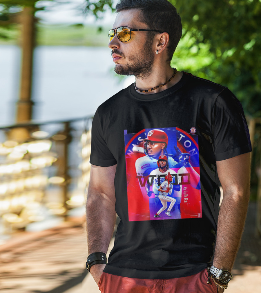 James Wood Washington Nationals .272 AVG .398 OBP 30 HR Collage T-Shirt