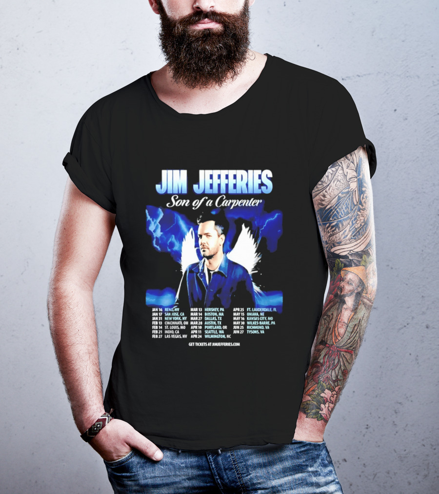 Jim Jefferies Son Of A Carpenter Tour 2026 Dates And Locations T-Shirt