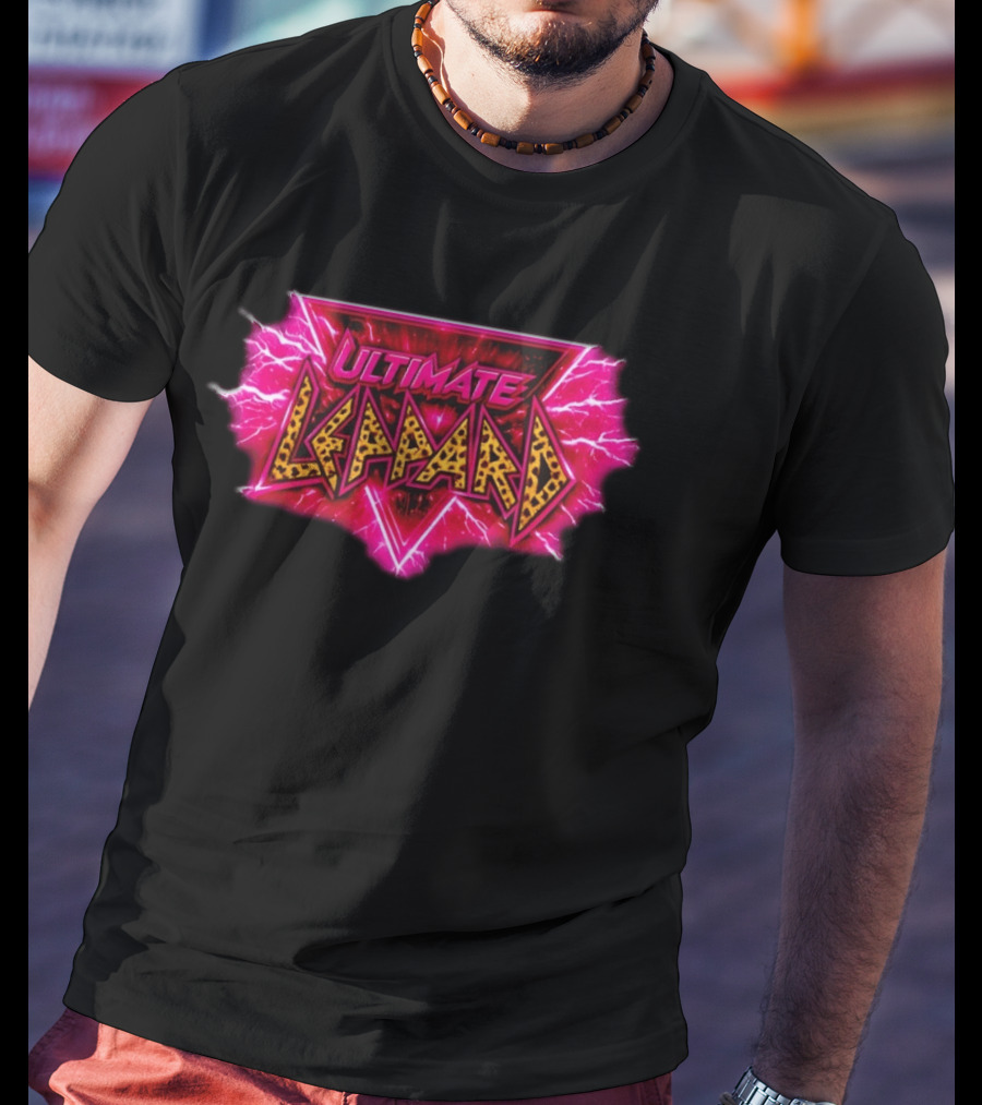 Def Leppard Ultimate Leppard Pink Lightning Leopard Print T-Shirt