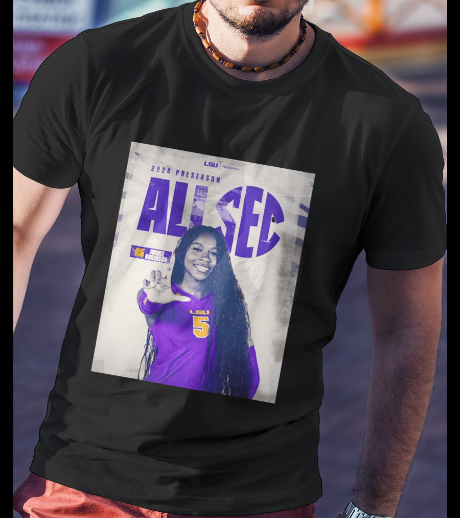 2026 Preseason All SEC Jurnee Robinson LSU Volleyball No 5 T-Shirt