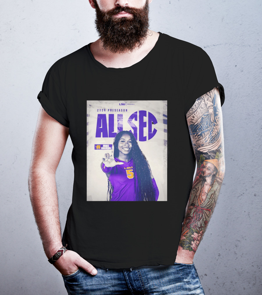 2026 Preseason All SEC Jurnee Robinson LSU Volleyball No 5 T-Shirt