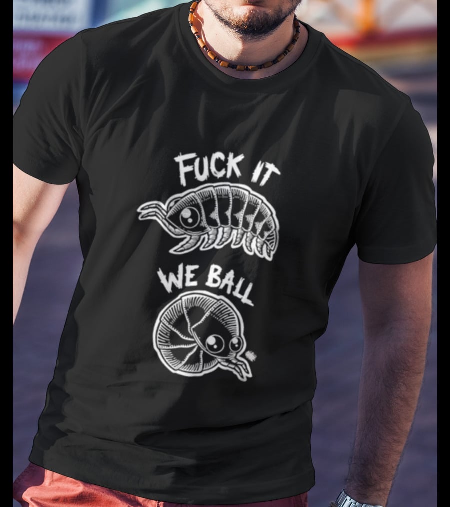 Fuck It We Ball Armadillo And Snake Cartoon T-Shirt