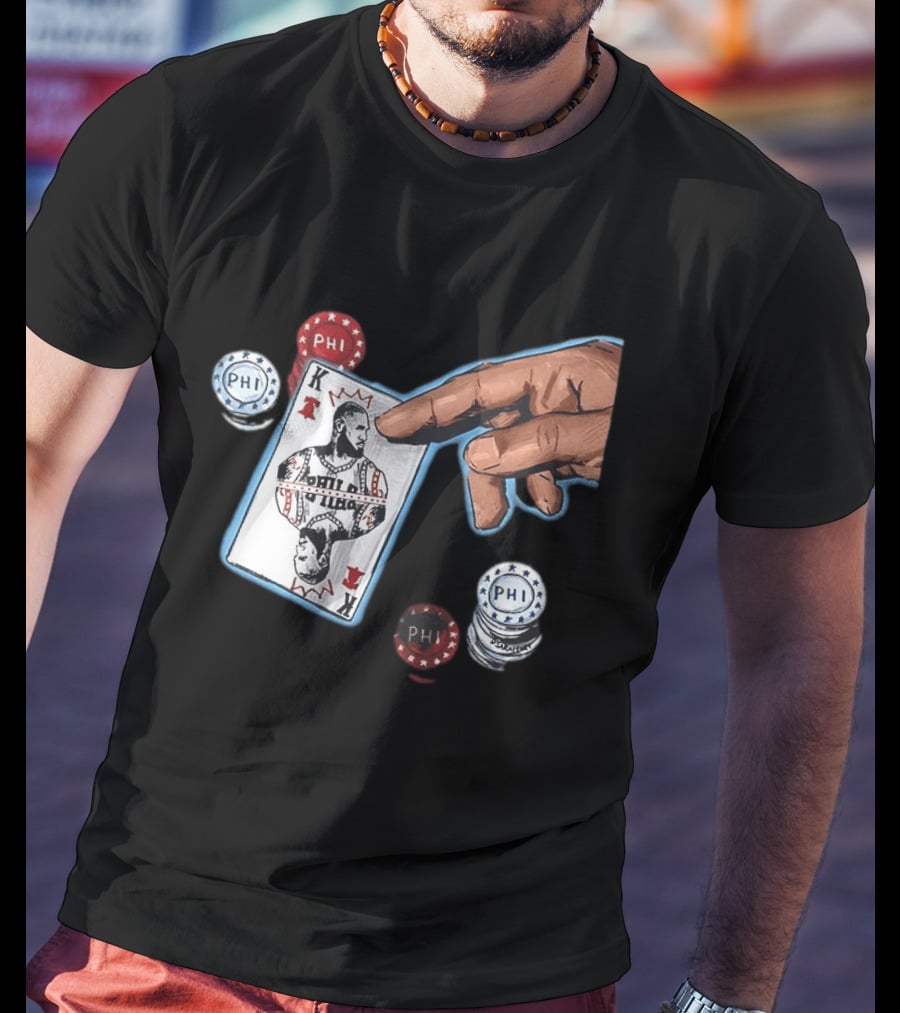 Philadelphia 76ers LeBron James King Playing Card Poker Chip NBA PHI T-Shirt