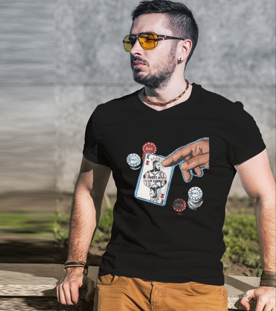 Philadelphia 76ers LeBron James King Playing Card Poker Chip NBA PHI T-Shirt
