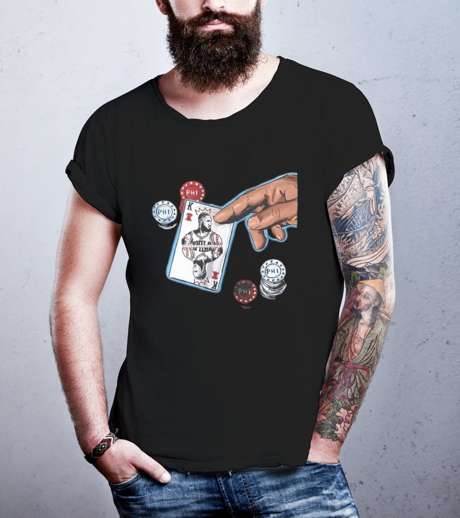 Philadelphia 76ers LeBron James King Playing Card Poker Chip NBA PHI T-Shirt