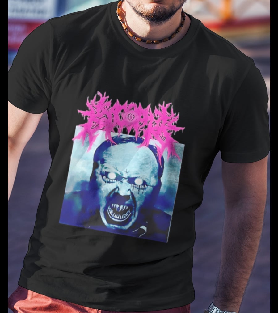 Gore Demon Face Glowing Eyes Death Metal Band T-Shirt