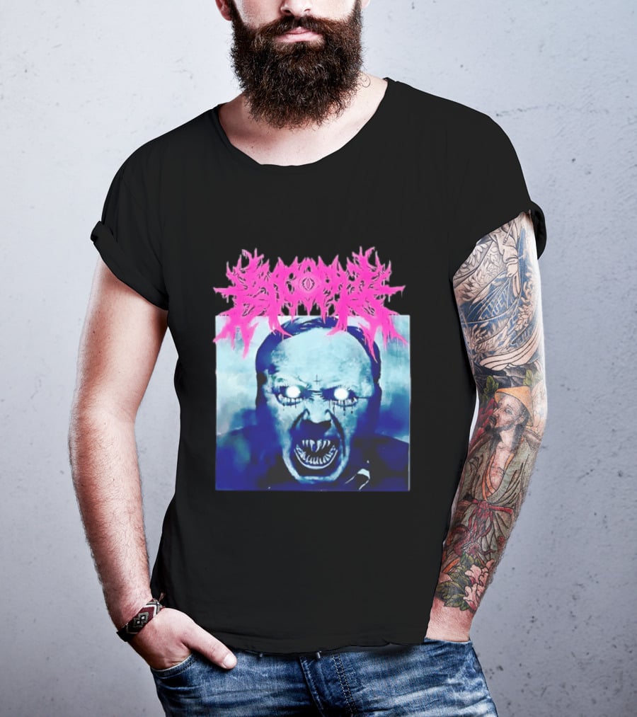Gore Demon Face Glowing Eyes Death Metal Band T-Shirt