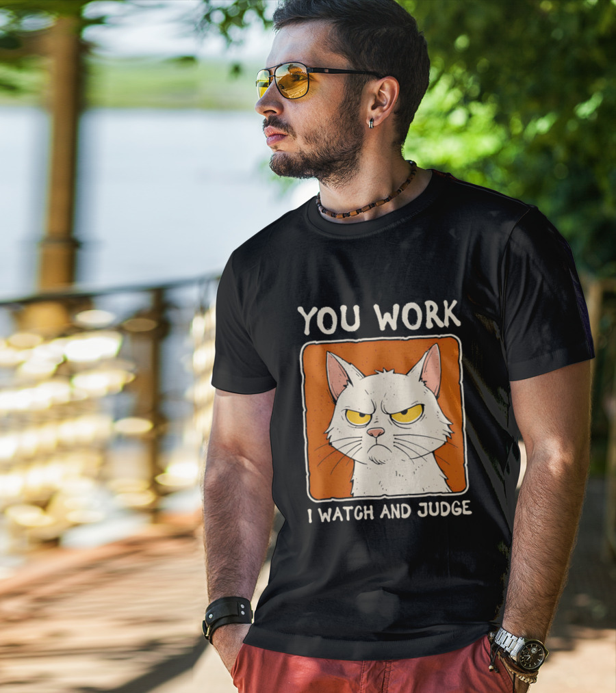 You Work I And Judge Cat Grumpy Attitude T-Shirt