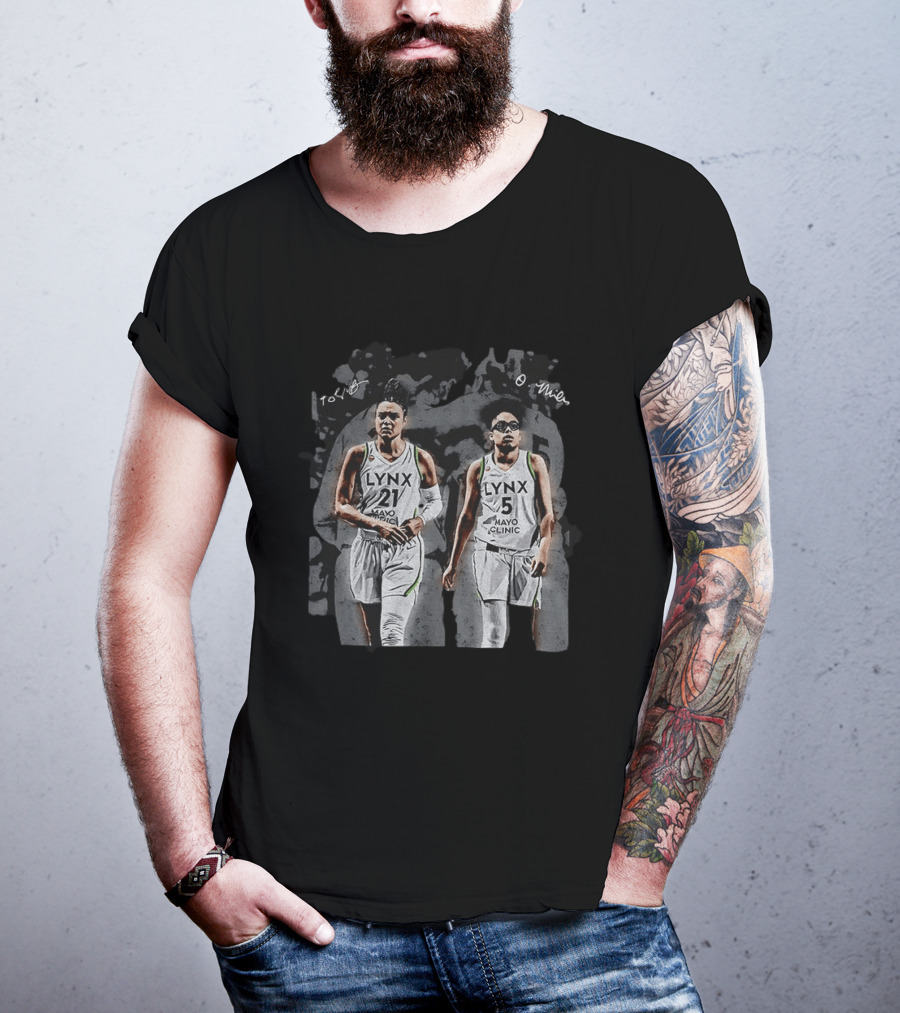 Olivia Miles Kayla McBride Minnesota Lynx Basketball WNBA Mayo Clinic Signatures T-Shirt