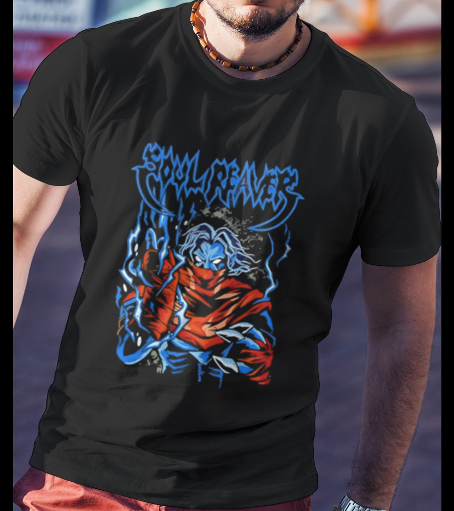 Soul Reaver Raziel Legacy Of Kain Blue Flames T-Shirt