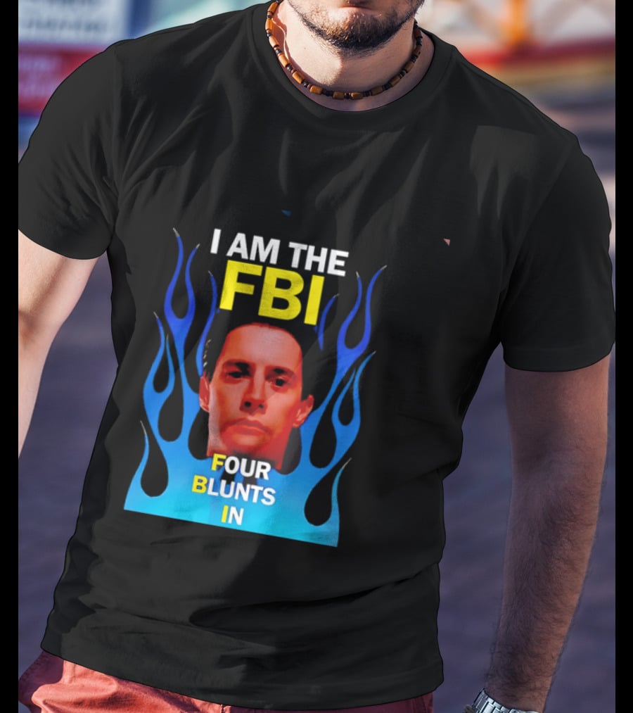 I Am The FBI Four Blunts In Special Agent Dale Cooper Blue Flame T-Shirt