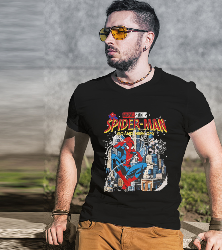 Marvel Studios Spider Man Brand New Day Web Hero City Swing Superhero T-Shirt