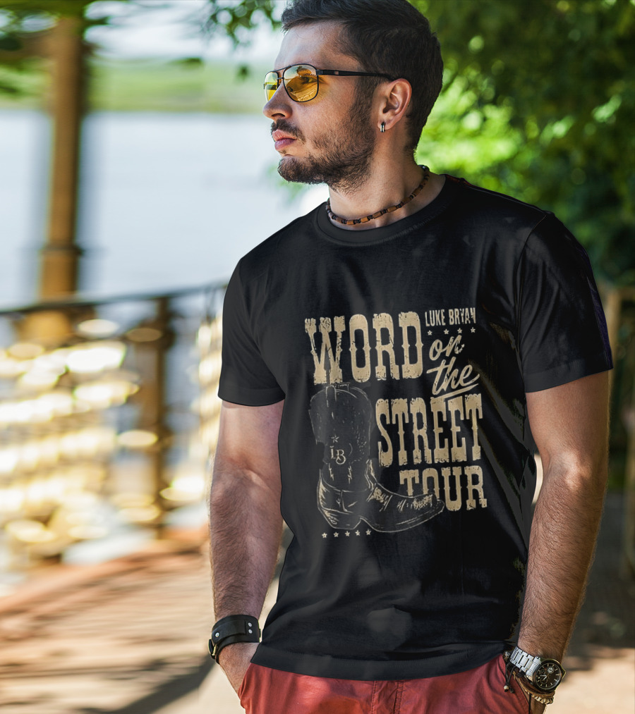 Luke Bryan Word On The Street Tour LB Boot T-Shirt