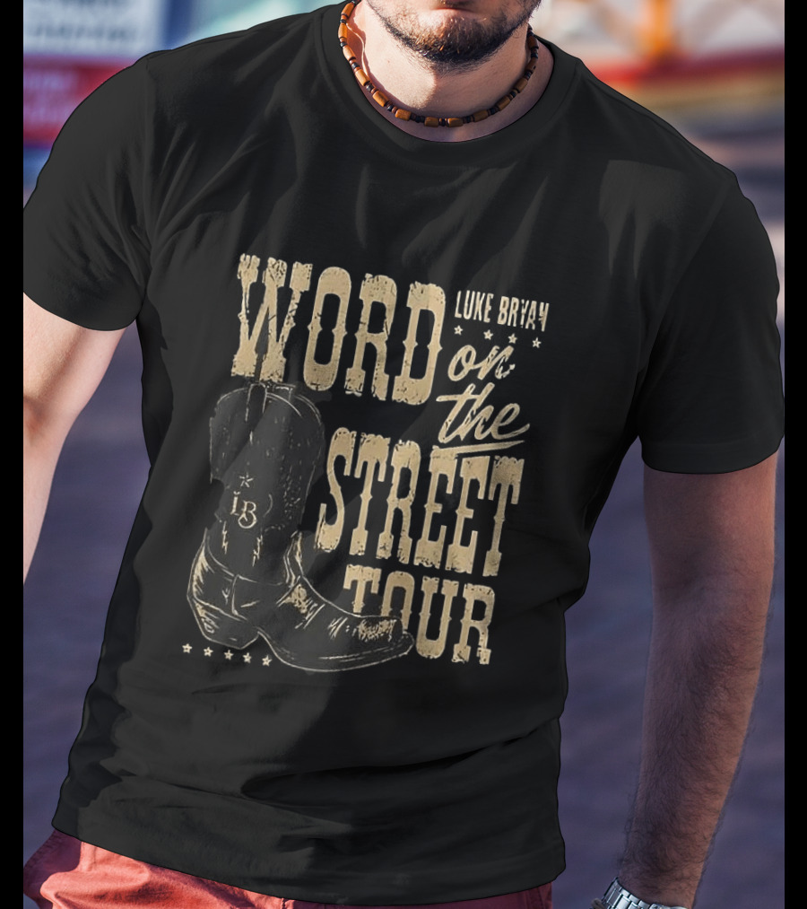 Luke Bryan Word On The Street Tour LB Boot T-Shirt