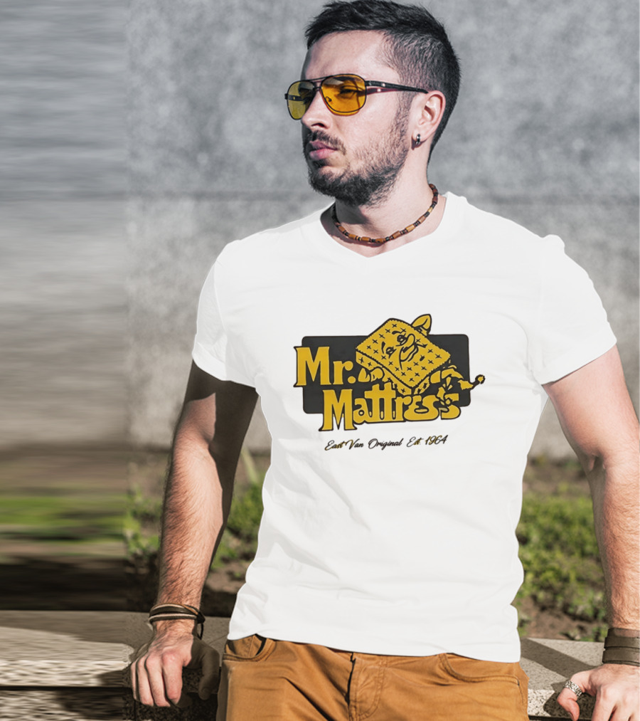 Mr Mattress East Van Original Est 1971 Flippable GOLD T-Shirt