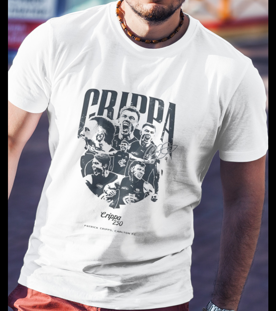 Crippa 250 Patrick Cripps Carlton FC Celebratory Milestone T-Shirt