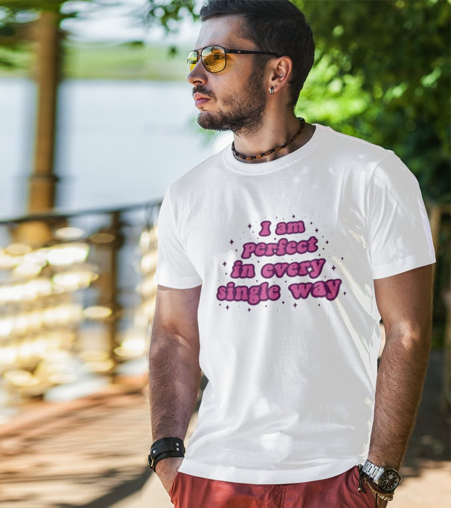 I Am Perfect In Every Single Way Pink Starry T-Shirt