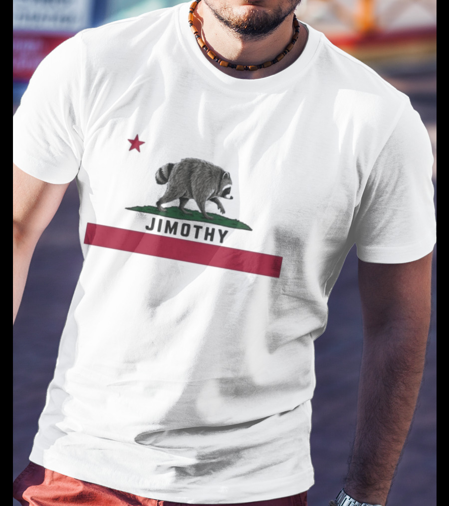 Jimothy Raccoon Republic Flag Star And Raccoon T-Shirt