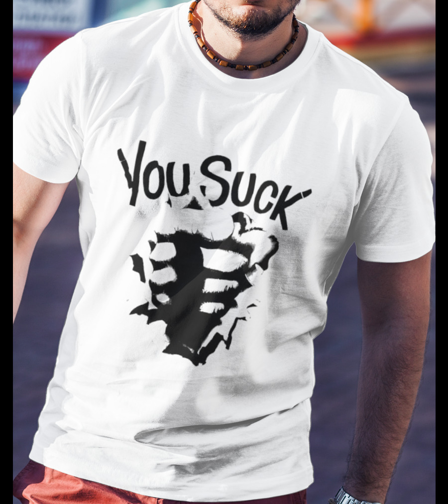 You Suck Horror Skeleton Ribcage T-Shirt