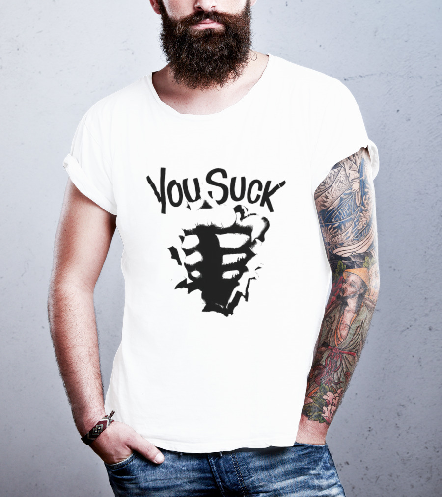 You Suck Horror Skeleton Ribcage T-Shirt