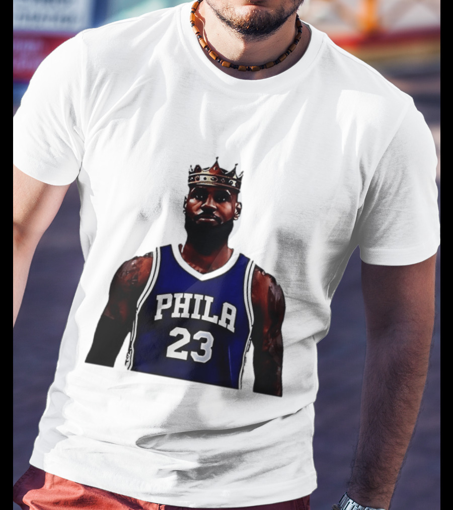 LeBron James Crown PHILA 23 Jersey Philadelphia 76ers Basketball T-Shirt