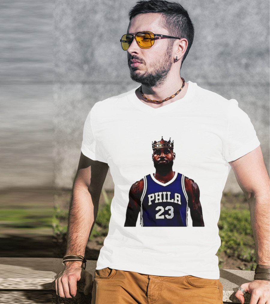 LeBron James Crown PHILA 23 Jersey Philadelphia 76ers Basketball T-Shirt