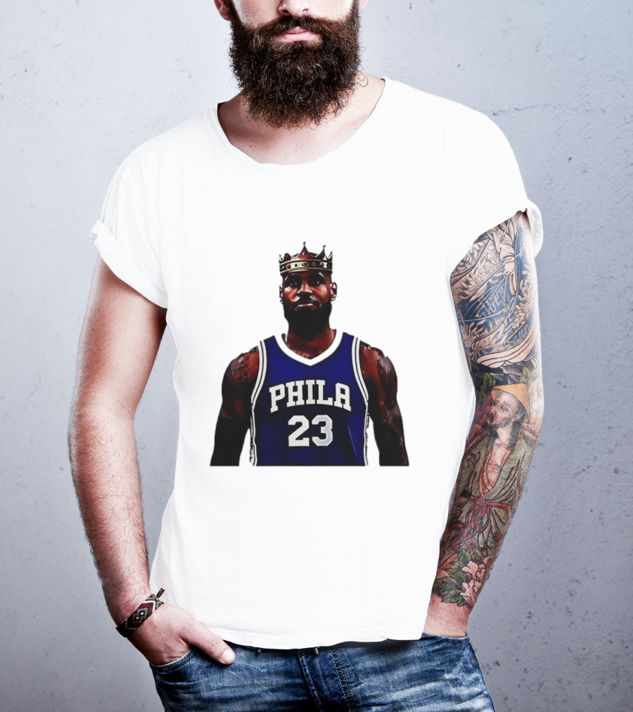LeBron James Crown PHILA 23 Jersey Philadelphia 76ers Basketball T-Shirt