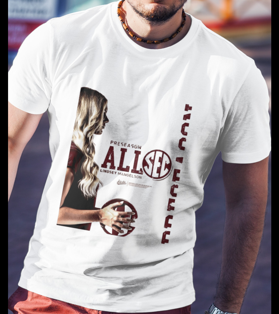 Preseason All SEC Lindsey Mangelson Mississippi State Volleyball 2026 T-Shirt