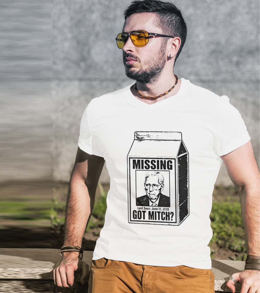 Missing Mitch McConnell Got Mitch Milk Carton T-Shirt