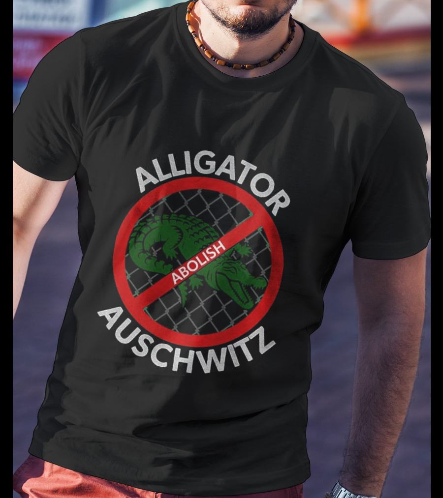 Abolish Alligator Auschwitz Symbol With No Entry Sign T-Shirt