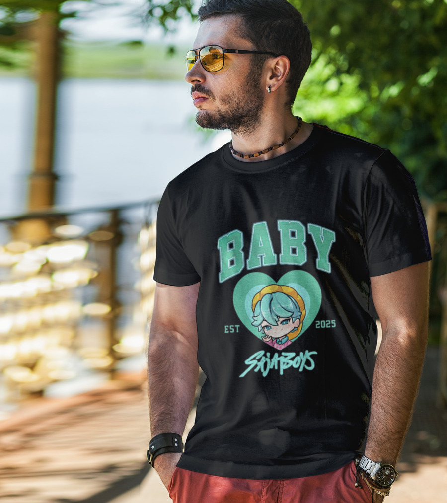 Baby Saja Boys Kpop Demon Hunters Est 2025 Anime Character Heart T-Shirt
